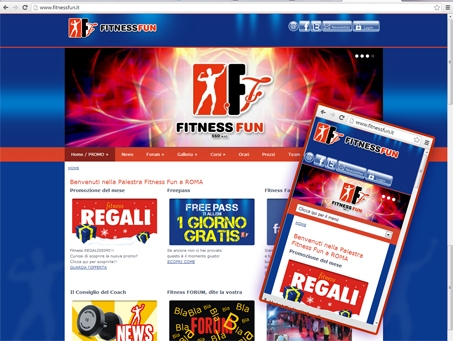 sito responsive, fitnessfun, sito adattabile a tablet e cellulari